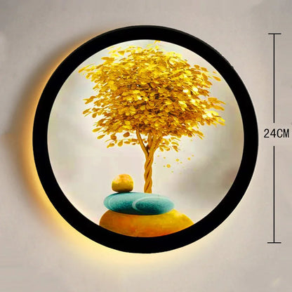 Decorbites™ Industrielle Acryl-Runde Wandlampe | Vintage Wandleuchten mit Wandmalerei für Schlafzimmerdekoration
