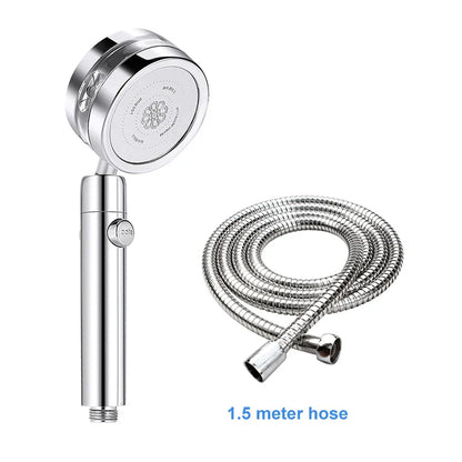 Decorbites™ Doppelscheiben-Turbo-Duschkopf mit Spiral-Wasserströmung und Ein-Knopf-Stopp