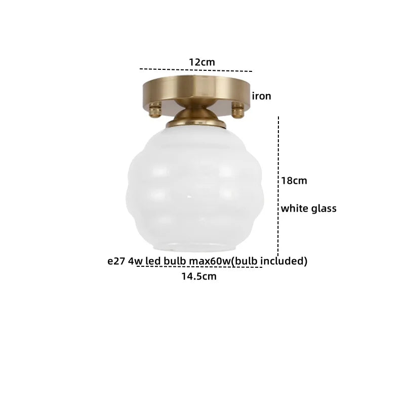 Decorbites™ Cremiges Glas-Eisen-LED-Deckenleuchte – Moderne Innenbeleuchtung