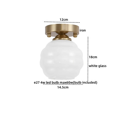 Decorbites™ Cremiges Glas-Eisen-LED-Deckenleuchte – Moderne Innenbeleuchtung