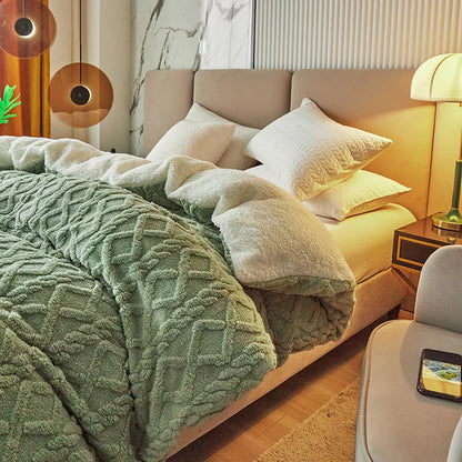 Decorbites™ Zweifach nutzbares Kaschmir-Duvet-Cover: Winterwarme Plüschdecke mit doppelseitigem Fleece