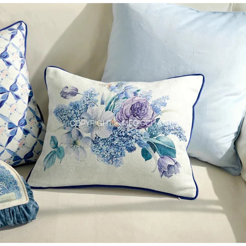 DecorBites™ Iris Flowers Butterfly Purple Watercolor Pillow Case 45x45cm