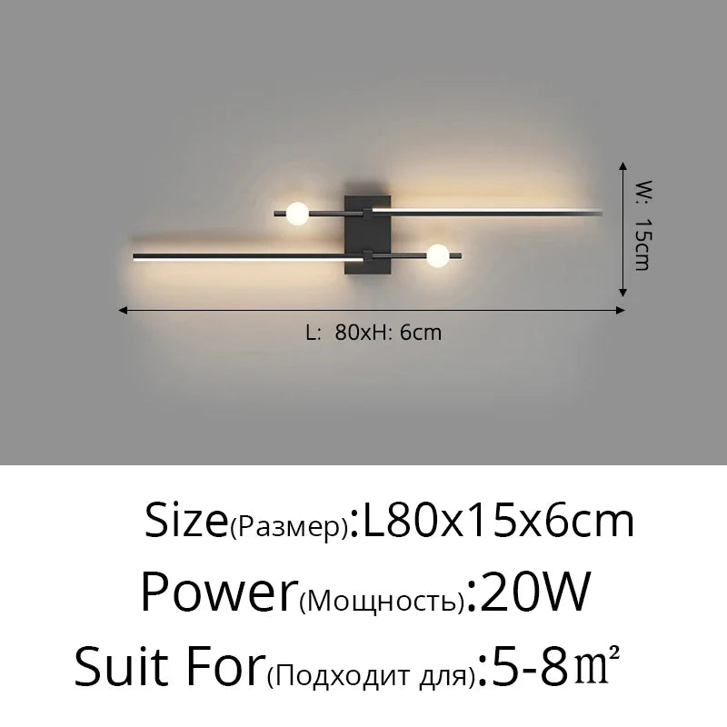 Decorbites™ LED Wandlampe: Modernes langes Line-Design für Wohnzimmer, Schlafzimmer, Flur, Innenbeleuchtung