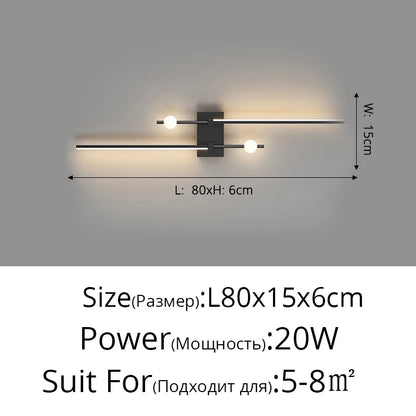 Decorbites™ LED Wandlampe: Modernes langes Line-Design für Wohnzimmer, Schlafzimmer, Flur, Innenbeleuchtung
