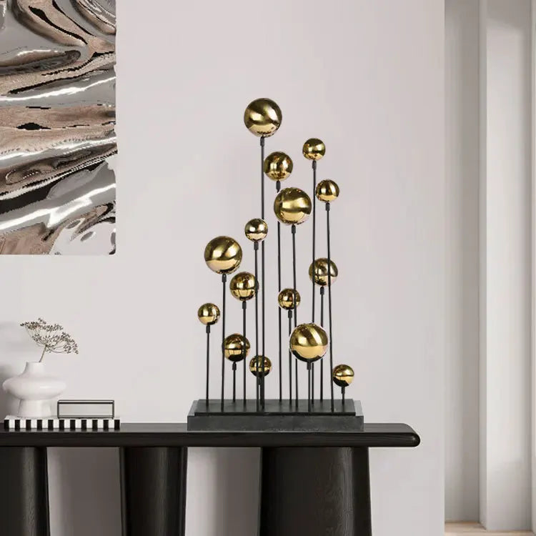 Decorbites™ Geometrische Goldene Ball-Skulptur: Metall-Handwerk Hausdekor-Ornament