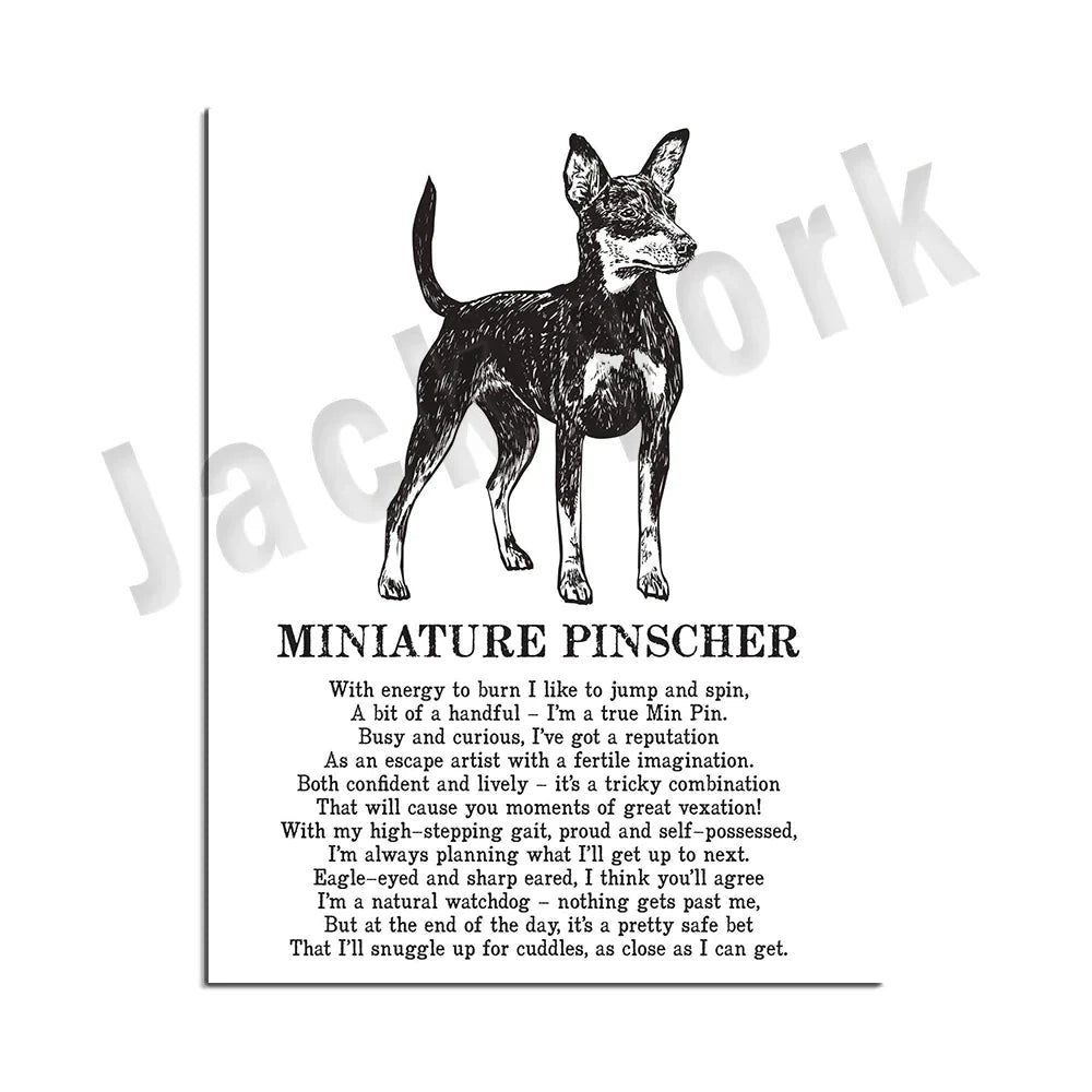 Decorbites™ Gemütliche Hunde-Kollektion: Hundepoesie-Poster mit Lhasa, Schäferhund, Terrier, Bulldogge, Tibetischer, Yorkie
