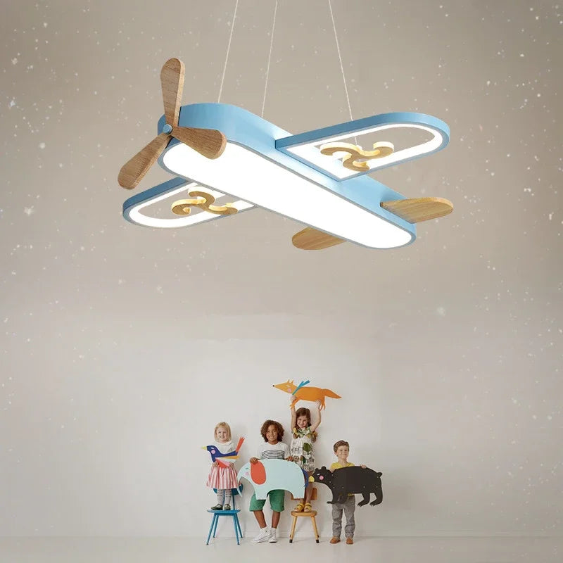 Decorbites™ Kinder-LED-Holz-Deckenleuchte in Gelb & Blau - Minimalistisches Design