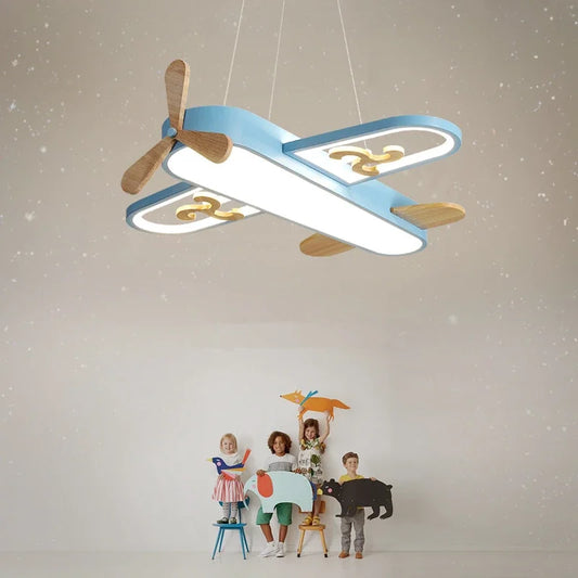 Decorbites™ Kinder-LED-Holz-Deckenleuchte in Gelb & Blau - Minimalistisches Design