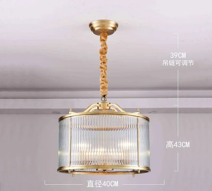 Decorbites™ Glasleuchter: Golden Kupfer Luxus-Deckenpendellampe für das Wohnzimmer