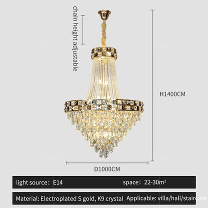 Decorbites™ Kristall-Leuchter: Intelligente Dimmbare Duplex-Villa-Pendelleuchte für Luxus-Wohnzimmer