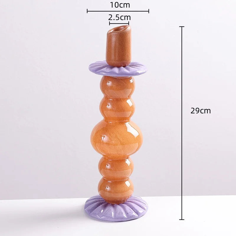 DecorBites™ Geometric Glass Candlestick Holder Wedding Home Decoration Accessory