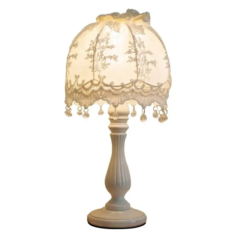 Decorbites™ Spitzenstoff-Tischleuchte LED-Schreibtischlampe für Heim-, Hochzeitsdekoration und Schlafzimmer