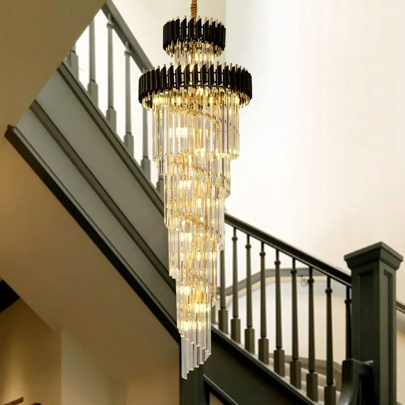 Crystal Staircase Chandelier For Villas H700cm