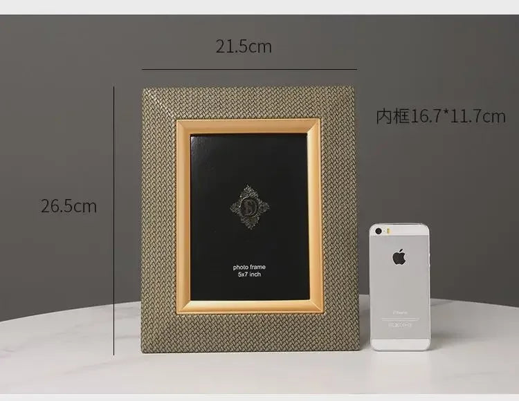 Decorbites™ Leder-Metall-Bildrahmen: Luxus-Dekoration für Büro, Arbeitszimmer und Schlafzimmer & Geschenk
