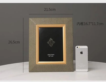 Decorbites™ Leder-Metall-Bildrahmen: Luxus-Dekoration für Büro, Arbeitszimmer und Schlafzimmer & Geschenk