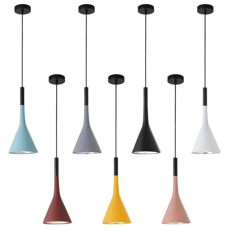 Modern Multicolor Metal Pendant Light with E27 Socket