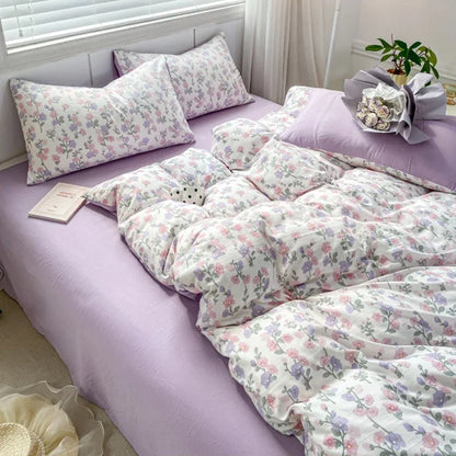 Decorbites™ Doppel-Lagen-Garn-Gemütliches Bettwäsche-Set - Hochwertige gewaschene Baumwolle bedruckte Bettwäsche