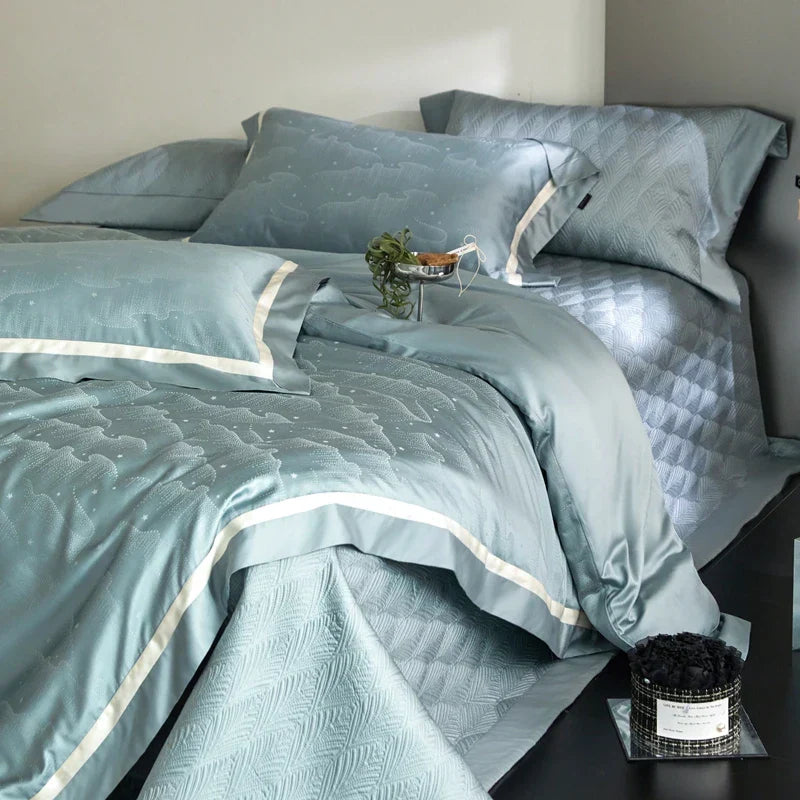 Embroidered Cotton Bedding Set 1000TC Full Size
