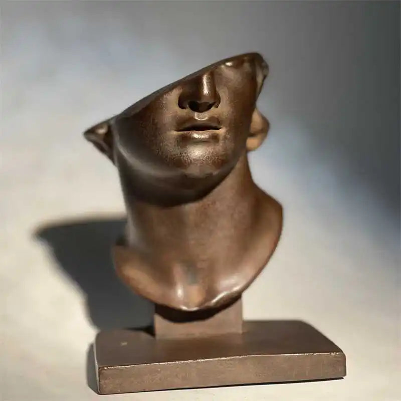 Decorbites™ Abstrakte menschliche Gesichtsskulptur, realistische Figurenkunst-Statue zur Haushaltsdekoration