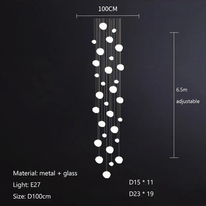 Decorbites™ Pflasterstein-Glas-LED-Pendelleuchten-Kronleuchter für Villa Hotel Loft Treppenhaus