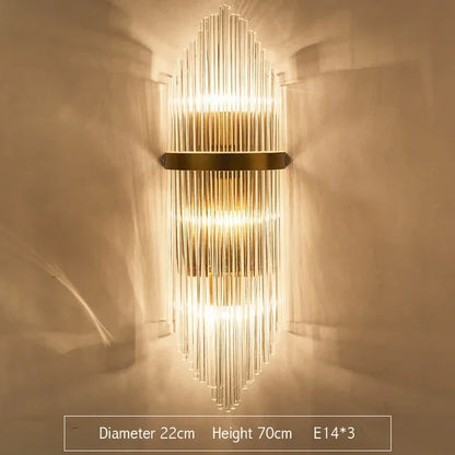 DecorBites™ Gold Crystal Wall Lights: Elegant LED Sconce for Bedroom, Living Room & Bathroom