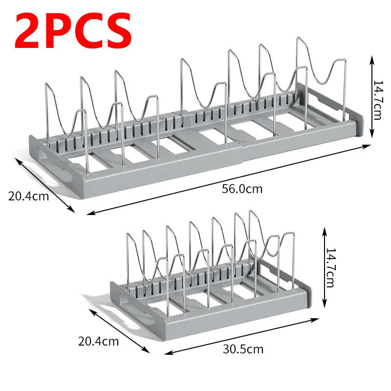 Decorbites™ Küchenorganizer: Erweiterbarer Stauraum für Schränke mit Schublade und Einsatz für Schneidebrett