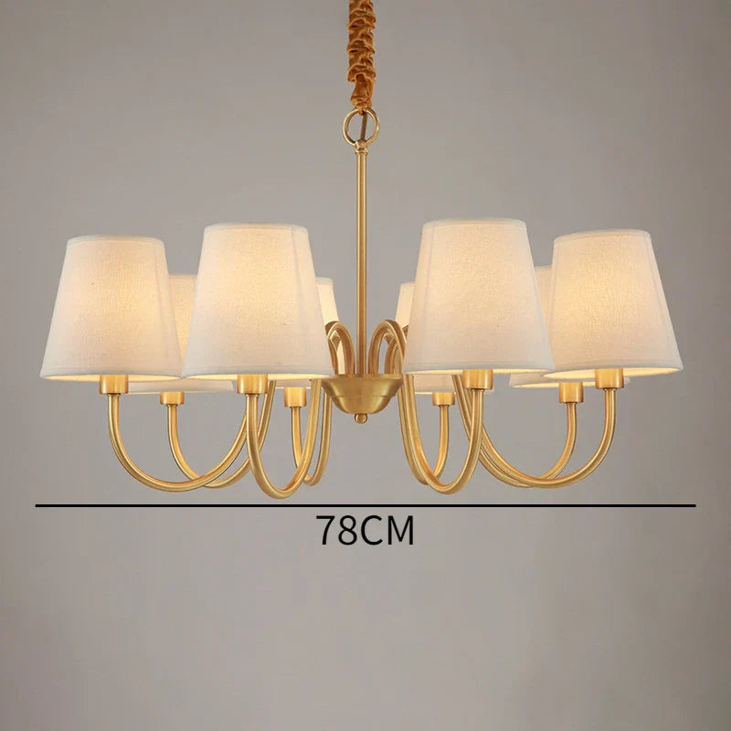 Decorbites™ Kupfer-Deckenleuchter mit Stofflampenschirm für Wohnzimmer und Schlafzimmer