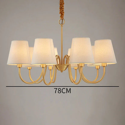 Decorbites™ Kupfer-Deckenleuchter mit Stofflampenschirm für Wohnzimmer und Schlafzimmer