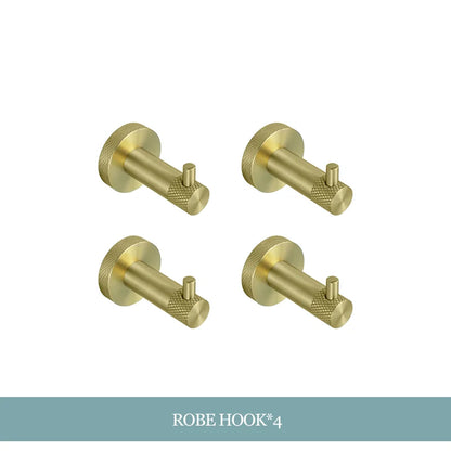 Decorbites™ Gold-Hardware-Set: Handtuchhalter, Toilettenpapierhalter, Bademantel-Haken, Becherhalter
