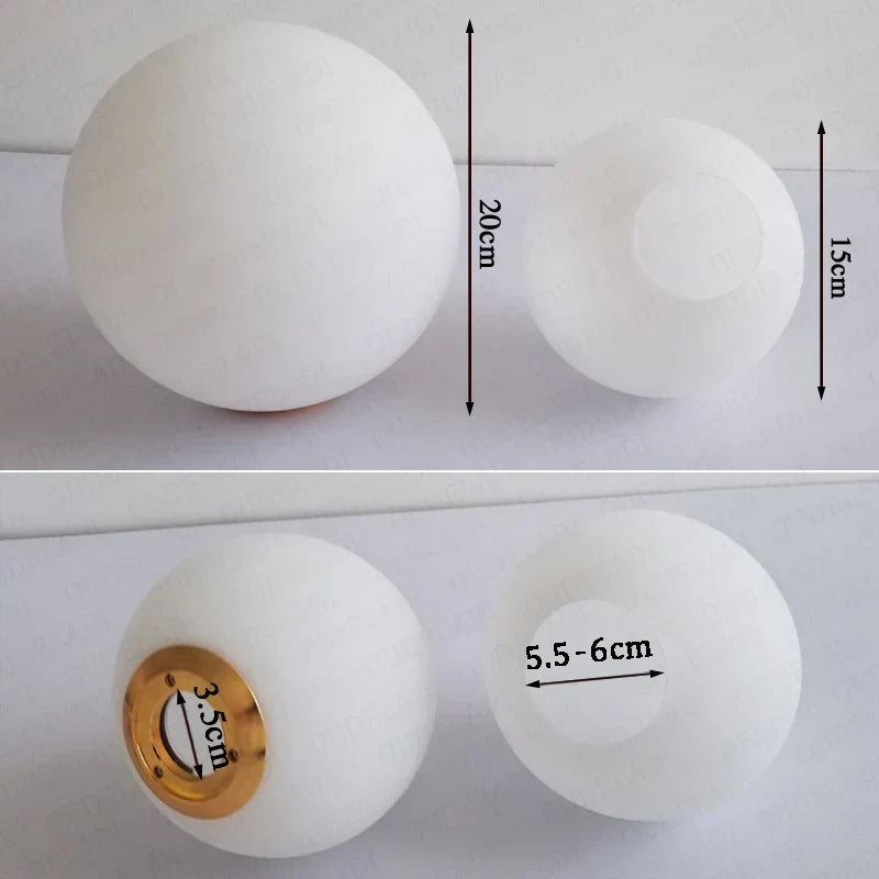 DecorBites™ Glass Ball Pendant Lampshade - High Quality Milky Glass Ball Design