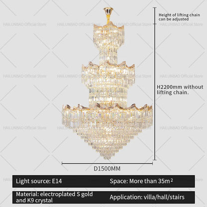 Decorbites™ Kristall-Duplex-Kronleuchter: Postmoderne Luxus-Beleuchtung für Wohnzimmer, Club und Villa