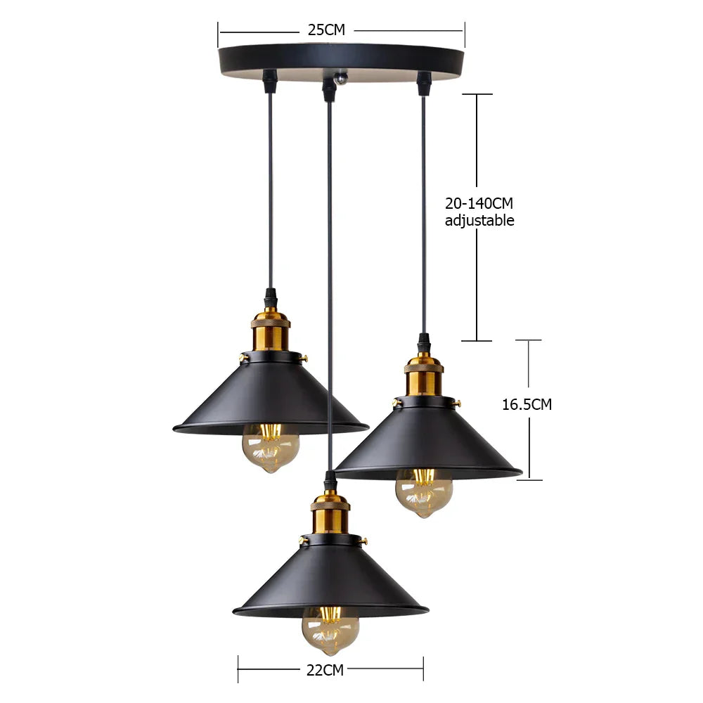 Decorbites™ Industrielle Retro-LED-Hängeleuchter-Pendant-Lampe für Heim-Esszimmer, Bar und Restaurant-Dekoration