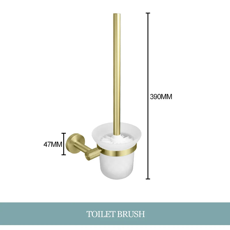 Decorbites™ Gold-Hardware-Set: Handtuchhalter, Toilettenpapierhalter, Bademantel-Haken, Becherhalter