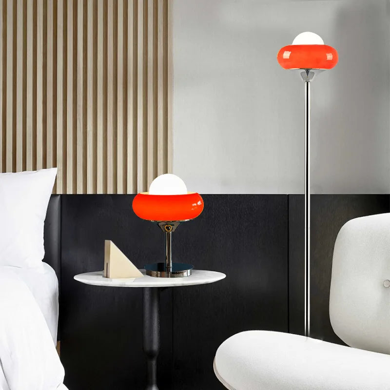 Decorbites™ Guzzini Moderne Bauhaus-Tischlampe Schlafzimmer Arbeitszimmer Wohnzimmer Retro Gelb Creme