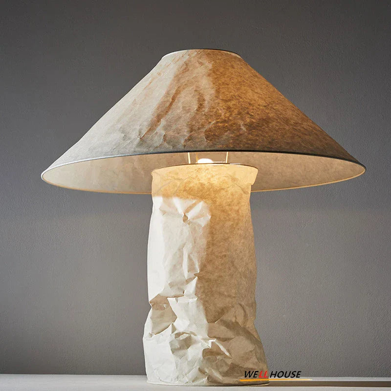Decorbites™ Japanisches Papier-Bodenleuchte: Nordisches Design Wabi Sabi LED-Tischleuchte für Schlafzimmer, Wohnzimmer