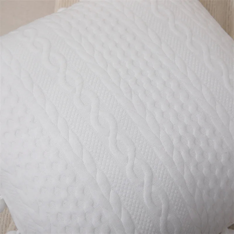 Cotton Pompom Cushion Cover