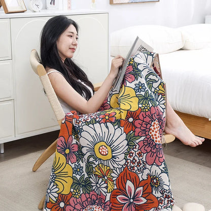 DecorBites™ Gauze Flower Bath Towel 80x160cm - Quick-Drying & Absorbent