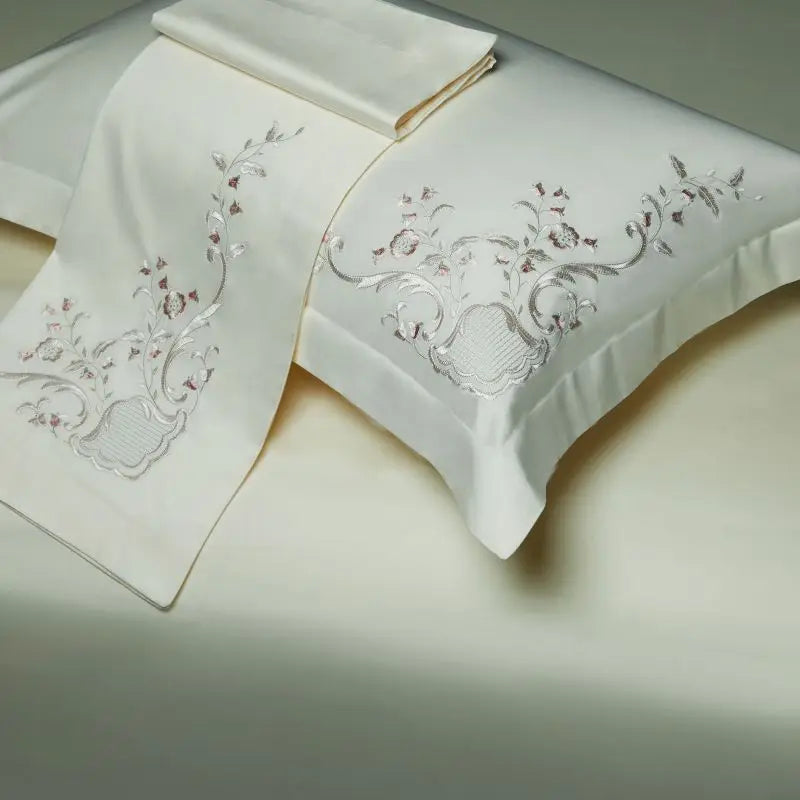 Decorbites™ Elegante Blumenstickerei 1000TC Ägyptische Baumwoll-Bettwäsche-Set Heimtextilien