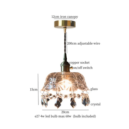 DecorBites™ Crystal Glass LED Pendant Lights for Modern Spaces