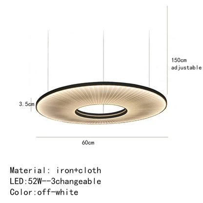 DecorBites™ Dix Iris Pendant Light Fabric Round Ring Aesthetics Art Decor Light