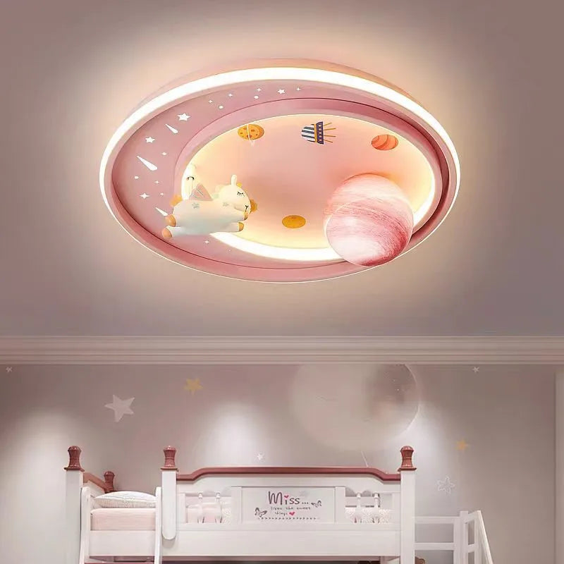 Blue Pink Moon Ceiling Light