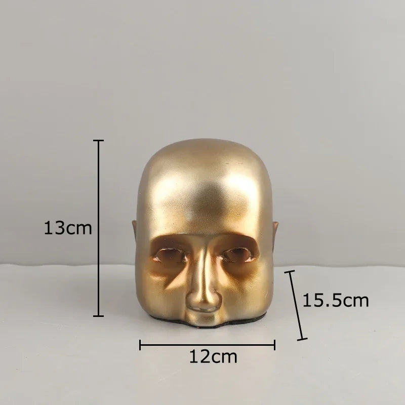 Decorbites™ Abstrakte Harz-Skulptur-Ornament | Moderne Goldene Charakter-Tischdekoration