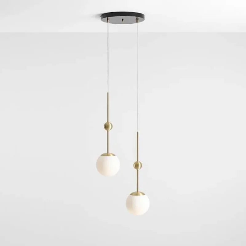 Gold Glass 3-Head Chandelier
