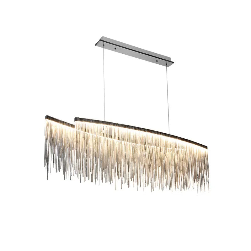 Decorbites™ Goldkette-Kronleuchter-Hängeleuchte mit Fernbedienung, modernes Troddeldesign für Küche & Wohnzimmer