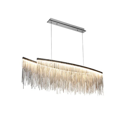 Decorbites™ Goldkette-Kronleuchter-Hängeleuchte mit Fernbedienung, modernes Troddeldesign für Küche & Wohnzimmer