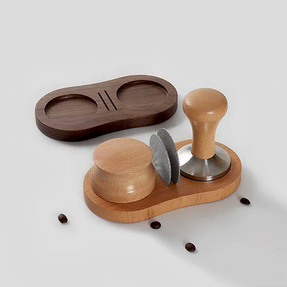 Decorbites™ Espressotamper & Tampierstation | Holzbasis | 51/53/54/58 mm | Espressozubehör