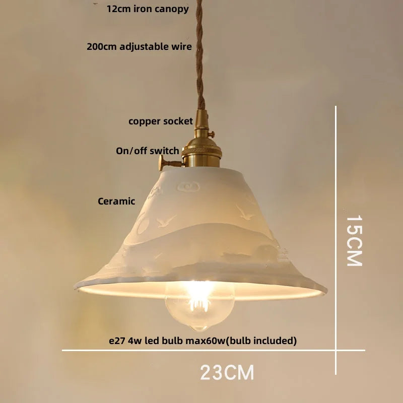 Decorbites™ Japan-Stil Holz-LED-Pendantleuchte mit klarem Glas, höhenverstellbare Hängeleuchte