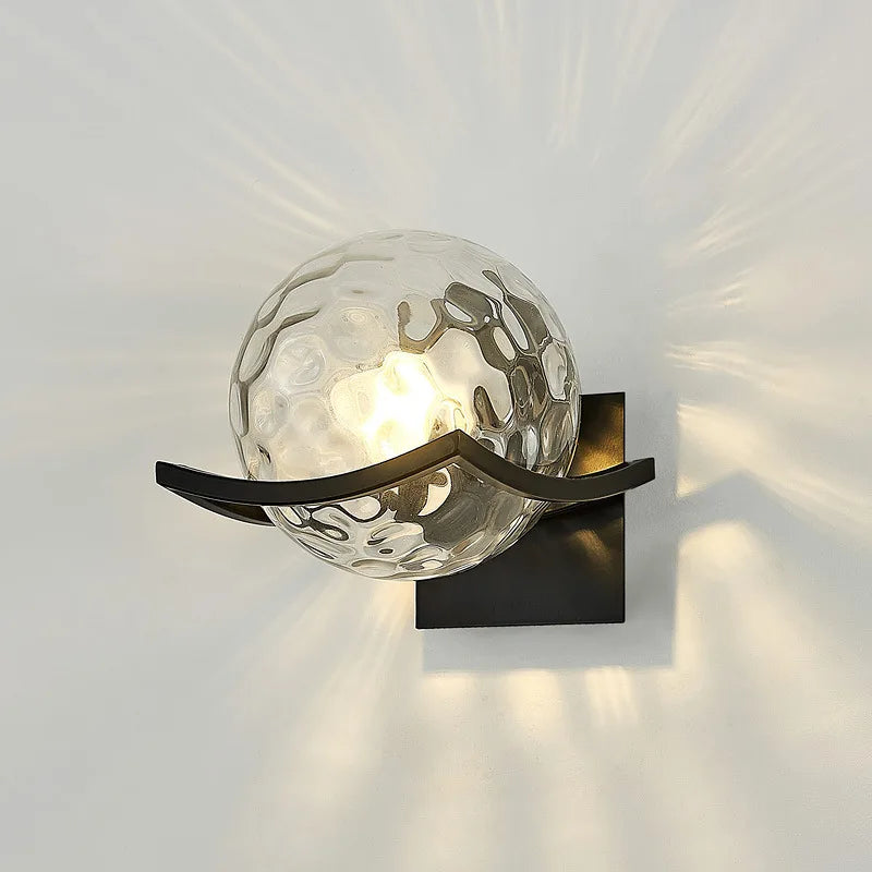 Gold Glass Ball Wall Lamp Sleek Modern Design