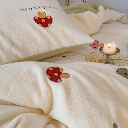 Decorbites™ Bestickte Kaschmir-Winter-Daunenbettwäsche-Set | Königsgröße Warmes Bettzeug & Bettbezug