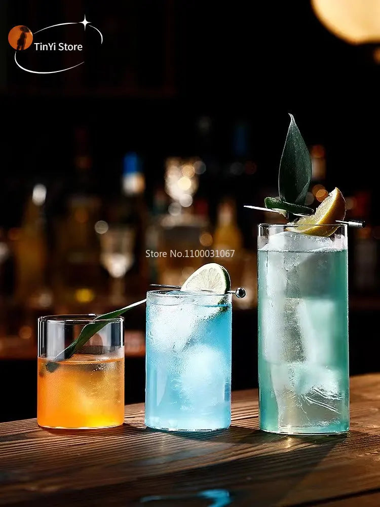 Decorbites™ Clear Glass Highball Cup Set - Premium Drinkware für Cocktails und Getränke.